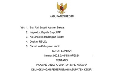 Surat Edaran Bupati Tentang Pakaian dinas